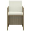 vidaXL 3-tlg. Garten-Essgruppe mit Kissen Poly Rattan Beige