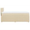 vidaXL Boxspringbett mit Matratze Creme 100x200 cm Stoff