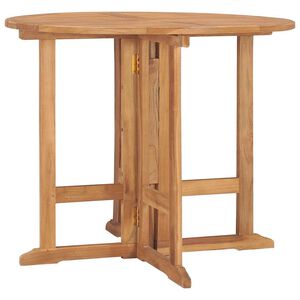 vidaXL Klappbarer Garten-Esstisch &Oslash;90x75 cm Massivholz Teak