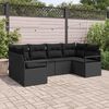 vidaXL Gartensofa-set mit Kissen 6 pcs Schwarz Poly-Rattan