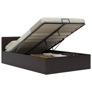 vidaXL Stauraumbett Hydraulisch Grau Kunstleder 120&times;200 cm