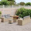 vidaXL Gartensofa-set mit Kissen 9 pcs Beige Poly Rattan