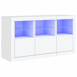 vidaXL Sideboard mit LED-Leuchten Wei&szlig; 123x37x67 cm