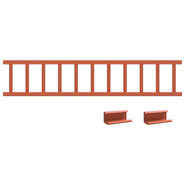 vidaXL Dachschneeschild Rot 1200 x 2,5 x 20 cm Stahl