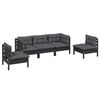 vidaXL 5-tlg. Garten-Lounge-Set mit Kissen Massivholz Kiefer