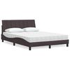 vidaXL Bett mit Matratze "Hanko" Dunkelbraun 140x190 cm Stoff