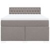 vidaXL Boxspringbett mit Matratze Taupe 160x200 cm Stoff