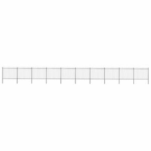 vidaXL Gartenzaun mit Speerspitze Stahl 1673 x 150 cm Schwarz