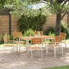 vidaXL Garten-Ess-Set 7 pcs Braun Massives Teakholz