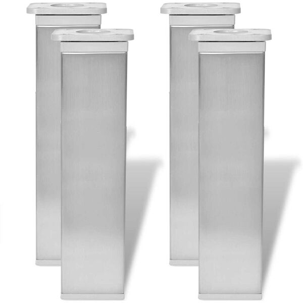 vidaXL Sofabeine 4 pcs Silber 38 x 38 x 180 mm Eisen