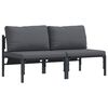 vidaXL Gartenm&ouml;bel mit Kissen 2 St&uuml;ck Anthrazit 80 x 80 x 71 cm Stahl