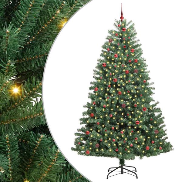 vidaXL Künstlicher klappbarer Weihnachtsbaum mit 300 LEDs Grün 270 cm