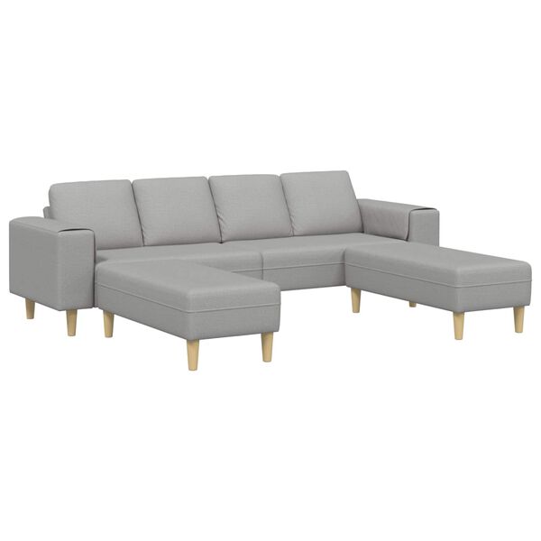 vidaXL Wohnzimmer Couch 3 pcs Wolkengrau Polyester