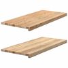 vidaXL Fensterb&auml;nke 2 Stk. Unbehandelt 90x40x2 cm Massivholz Eiche