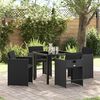 vidaXL Garten Essgruppe 5 pcs Schwarz Poly-Rattan