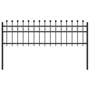 vidaXL Ringzaun TILBURG 200 x 110 cm Pulverbeschichteter Stahl Schwarz