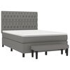 vidaXL Boxspringbett mit Matratze Dunkelgrau 140x190 cm Stoff