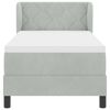 vidaXL Boxspringbett mit Matratze Hellgrau 80 x 200 cm Samt
