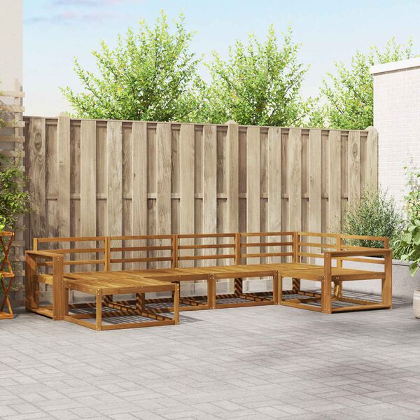 vidaXL Outdoor-Sofagarnitur 6 pcs Natur Massivholz Akazie