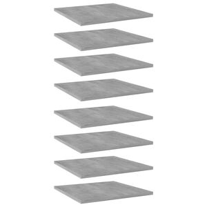 vidaXL B&uuml;cherregal-Bretter 8 Stk. Betongrau 40x40x1,5 cm Holzwerkstoff