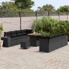vidaXL Gartensofa-set mit Kissen 11 pcs Schwarz Poly-Rattan
