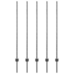 vidaXL Eingebetteter Zaunpfosten 5 Stk. Grau 180 cm