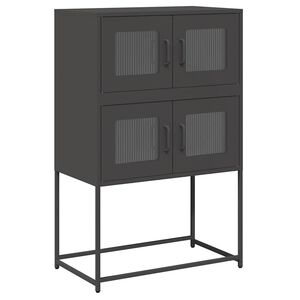 vidaXL Highboard Schwarz 68x39x107 cm Stahl