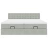 vidaXL Ottoman-Bett mit Matratzen & LEDs Hellgrau 200x200 cm Samt