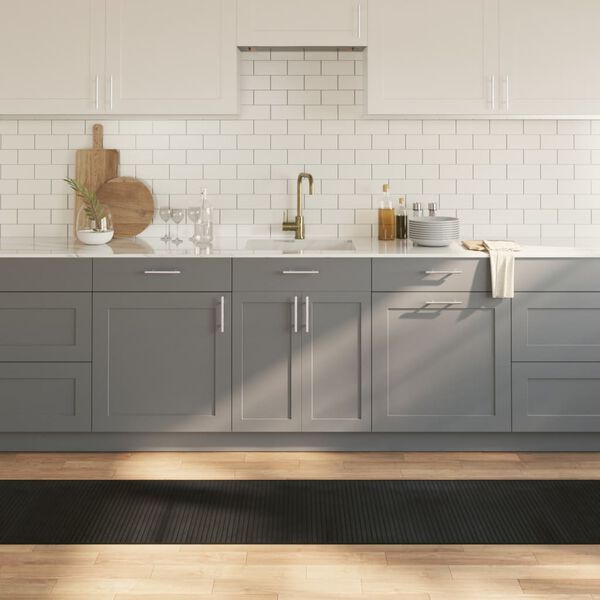 vidaXL Teppich Rechteckig Schwarz 60x400 cm Bambus