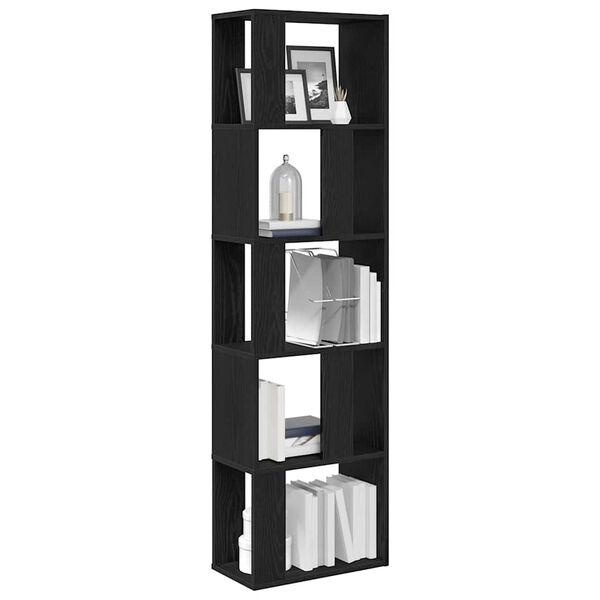 vidaXL B&uuml;cherregal/Raumteiler Schwarz Eichen-Optik 45x24x159 cm