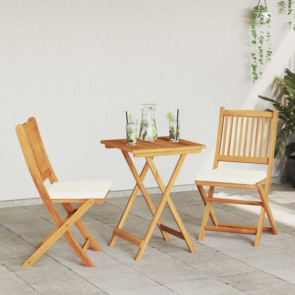 vidaXL Garten Bistro Set 3 pcs Braun Massivholz Akazie
