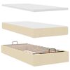vidaXL Ottoman-Bett mit Matratzen & LEDs Creme 180x200 cm Stoff