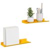 vidaXL Schwebendes Regal 2 pcs Senfgelb 30 x 9 x 2,5 cm Stahl