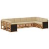 vidaXL Ecksofa Set 7 pcs Natur Massives Akazienholz und Polyester