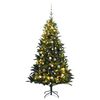 vidaXL K&uuml;nstlicher Weihnachtsbaum Klappbar 150 LEDs & Kugeln 150 cm