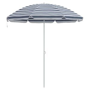 vidaXL Strandparasol Blau und Wei&szlig; 263 x 263 x 272 cm