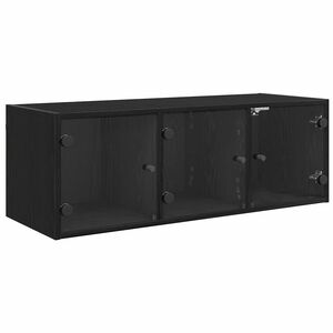 vidaXL Wandschrank 102 x 37 x 35 cm Holzwerkstoff Schwarz Eichen-Optik