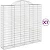 vidaXL Gabionen mit Hochbogen 7 Stk. 200x50x180/200cm Verzinktes Eisen