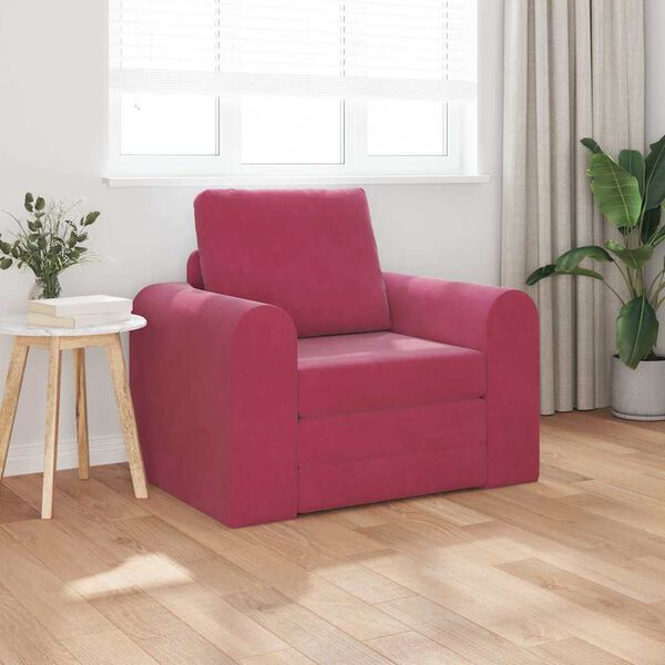 vidaXL Schlafsofa Weinrot 98 x 71 x 83 cm Samt