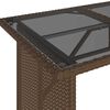 vidaXL Gartentisch mit Glasplatte Braun 110x68x70 cm Poly Rattan