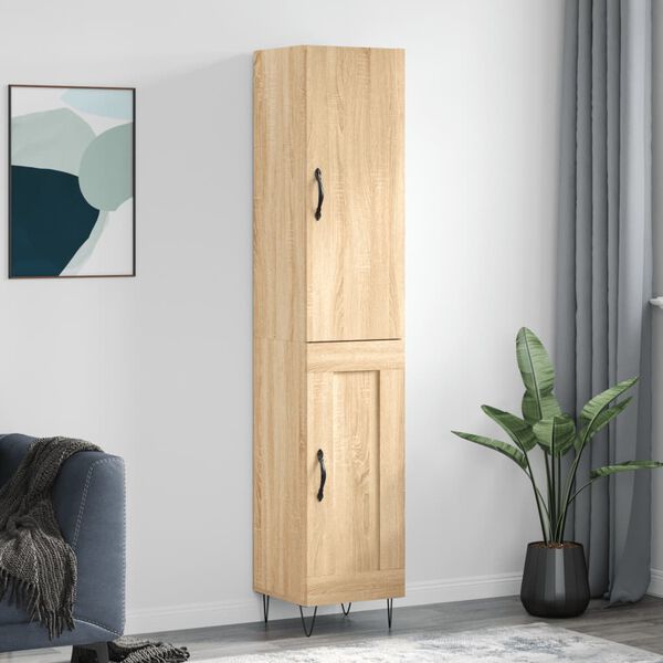 vidaXL Highboard Sonoma-Eiche 34,5x34x180 cm Holzwerkstoff