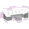 vidaXL Gartensofa-set mit Kissen mit Speicher 8 pcs Beige Poly Rattan