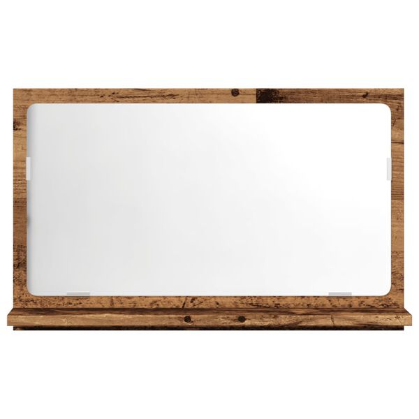 vidaXL Badspiegel mit Ablage Altholz-Optik 60x11x37 cm Holzwerkstoff