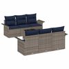 vidaXL Gartensofa-set mit Kissen 7 pcs Grau Poly-Rattan