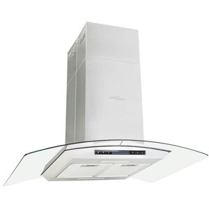 vidaXL Insel-Dunstabzugshaube 90 cm LCD Touch-Sensor 756 m&sup3;/h LED