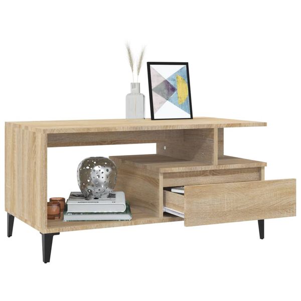 vidaXL Couchtisch Sonoma-Eiche 90x49x45 cm Holzwerkstoff