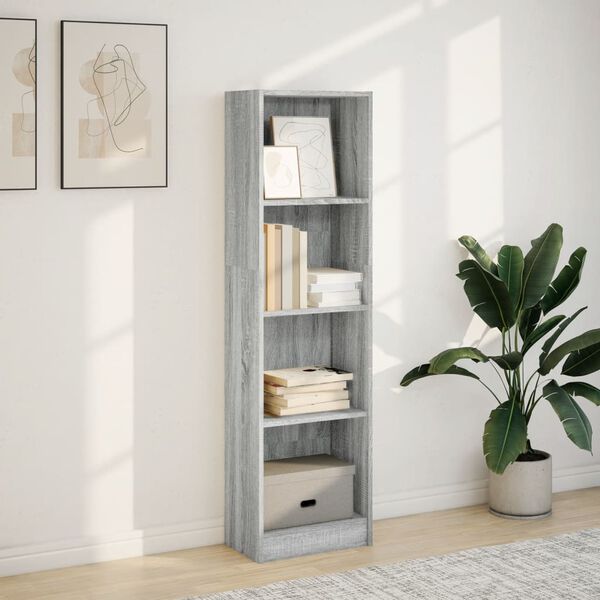 vidaXL Bücherregal Grau Sonoma 40x24x143 cm Holzwerkstoff