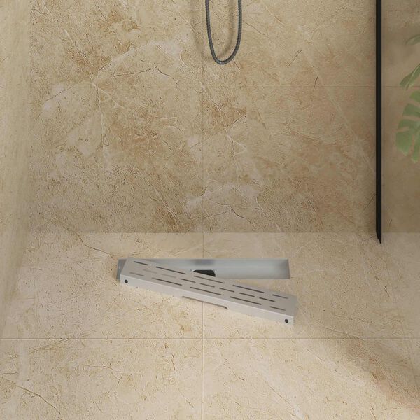 vidaXL Duschabfluss mit Glash&uuml;lle und 360&deg; Siphon Silber 50 cm