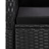 vidaXL 9-tlg. Garten-Essgruppe mit Kissen Schwarz Poly Rattan