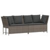 vidaXL Gartensofa mit Kissen Grau Poly Rattan